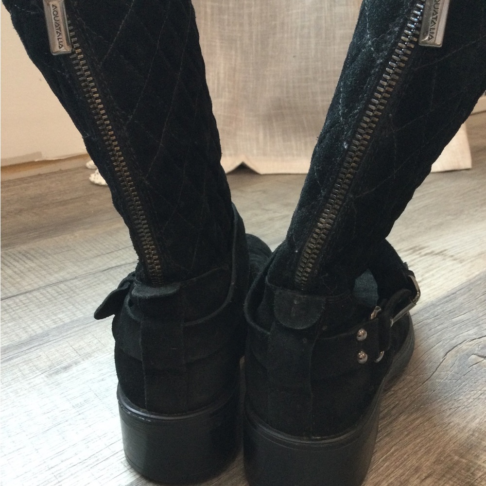 Aquatalia designer leather moto boots - Picture 6 of 9